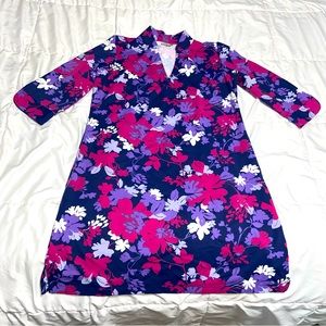 Katherine Way Vibrant Floral Midi Dress - Pink and Purple